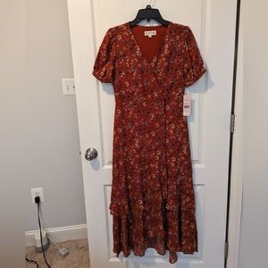 Nanette Lenore Floral Puff Sleeve Wrap Dress, size 2